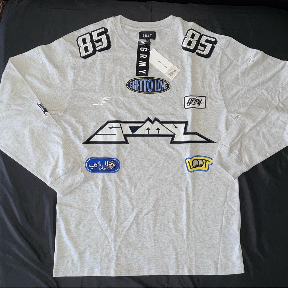 New Grimey Arch Rival Long Sleeve Tee Mens Size 2XL XXL Sport Grey KLGLS145GRY